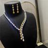 Gra Набор колье High Jewelry Сексуальная Y-образная цепочка со смешанными желтыми и белыми бриллиантами Легкая роскошь Цветные серьги-гвоздики с подвесками для женщин