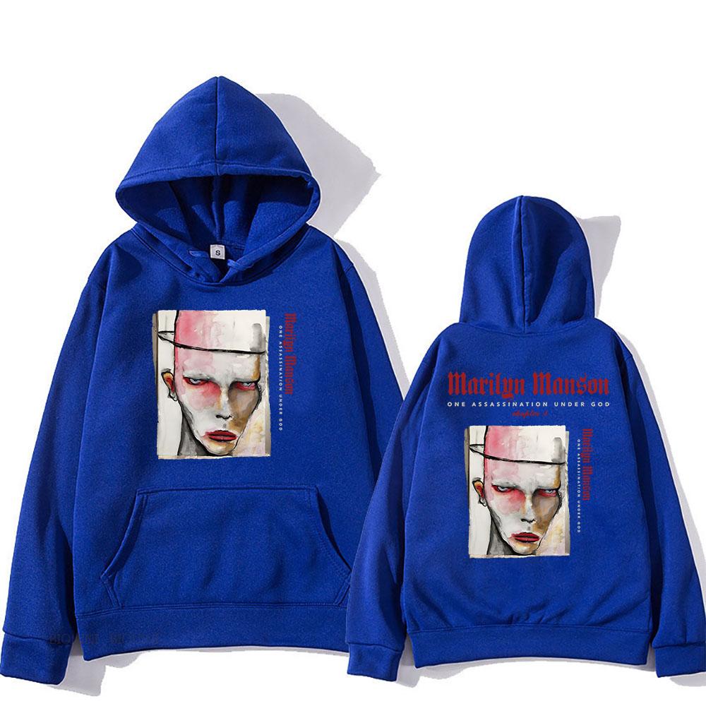 One Assassination Under God Charter 1 Толстовки с капюшоном Marilyn Manson Graphic Printing Толстовки Мужская одежда Зимняя флисовая кофта с капюшоном