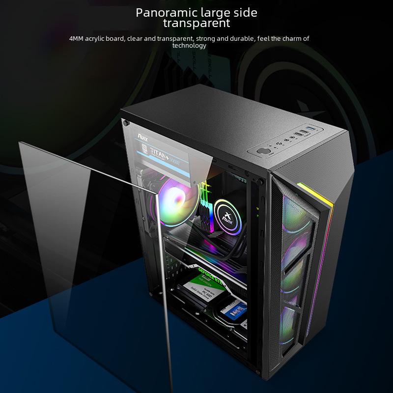 Корпус игрового компьютера Qihangzhe V8 RGB с прозрачной стороной