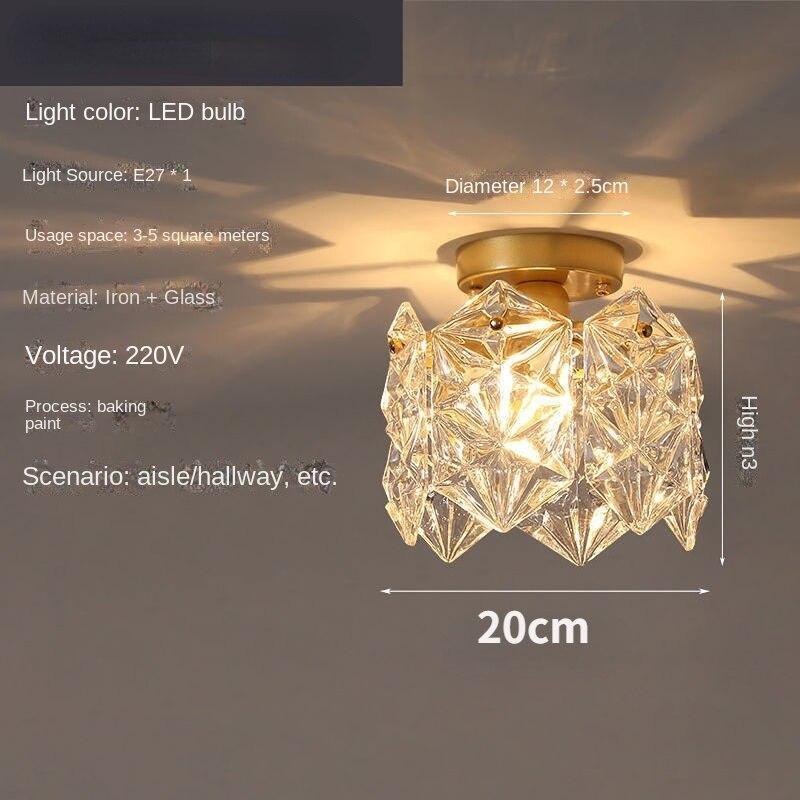 Ceiling Lamp Corridor Lamp Net Red Glass Crystal Lamp