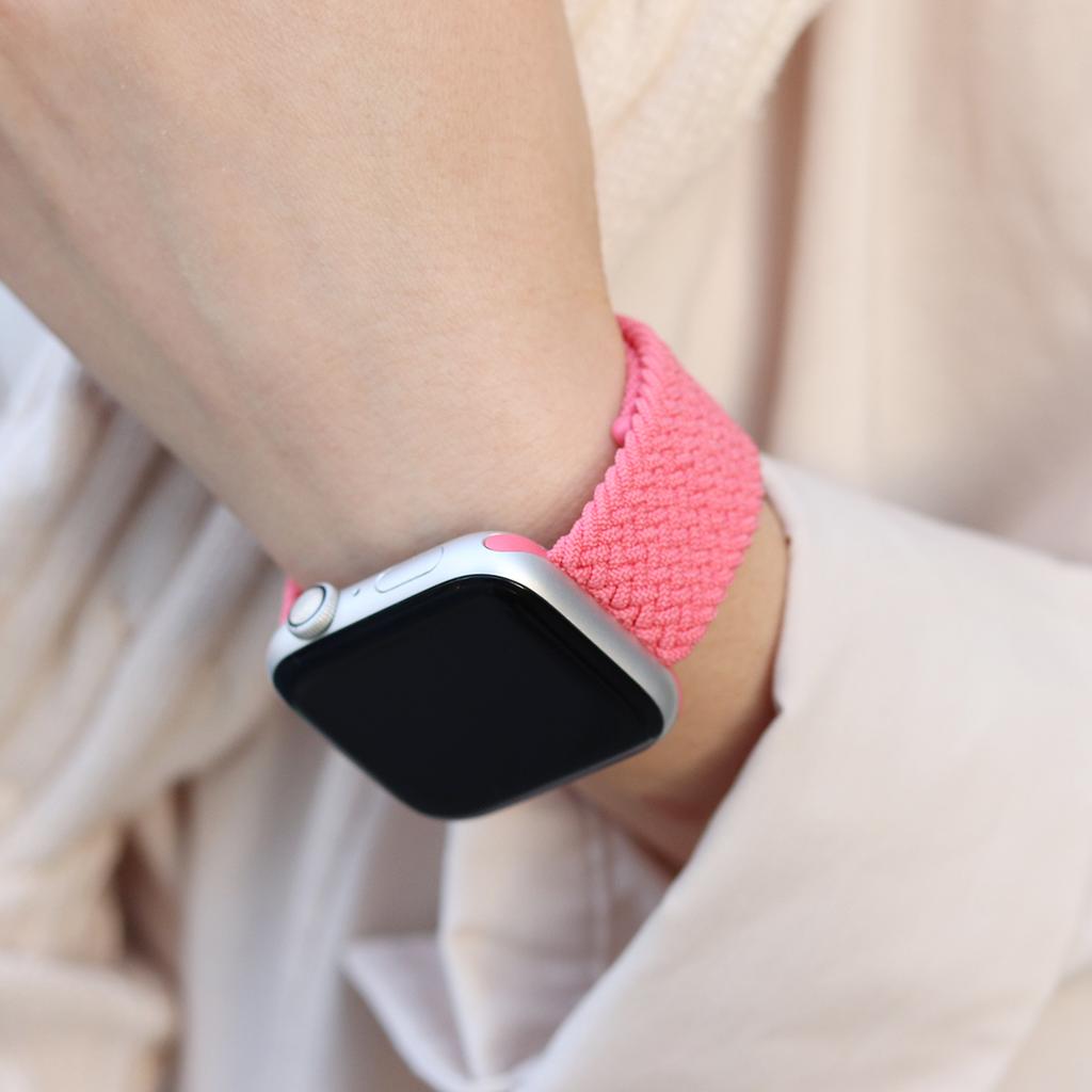 Egadeun Розовый плетеный ремешок для Apple Watch Совместим со всеми моделями Se (7 6 5 4 3 2 1)