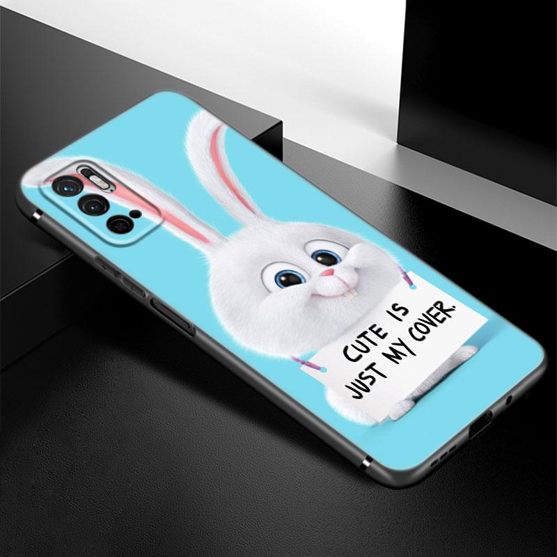 Cartoon Rabbit Phone Case For Xiaomi Redmi Note 7 8 9 10 Lite 11 11E 11T 12 Pro 11S 4G 10T 5G 8T 9S 10S Soft TPU Black Cover