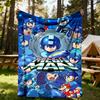1 шт. Всесезонное комфортное фланелевое одеяло Mega Man Robot для отдыха на природе - мягкое, теплое и уютное для сна, кемпинга и путешествий 021