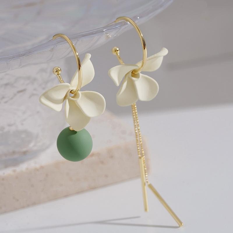 New Long Tassel Flower Stud Earrings For Women Girl