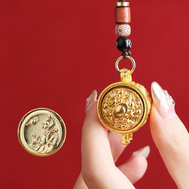 Двенадцать зодиаков имитация латуни сокровищница вращающаяся для мужчин и женщин подвесное украшение автомобильный брелок кулон