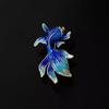 Elegant Enamel Koi Brooch - High-End Goldfish Pin for Women