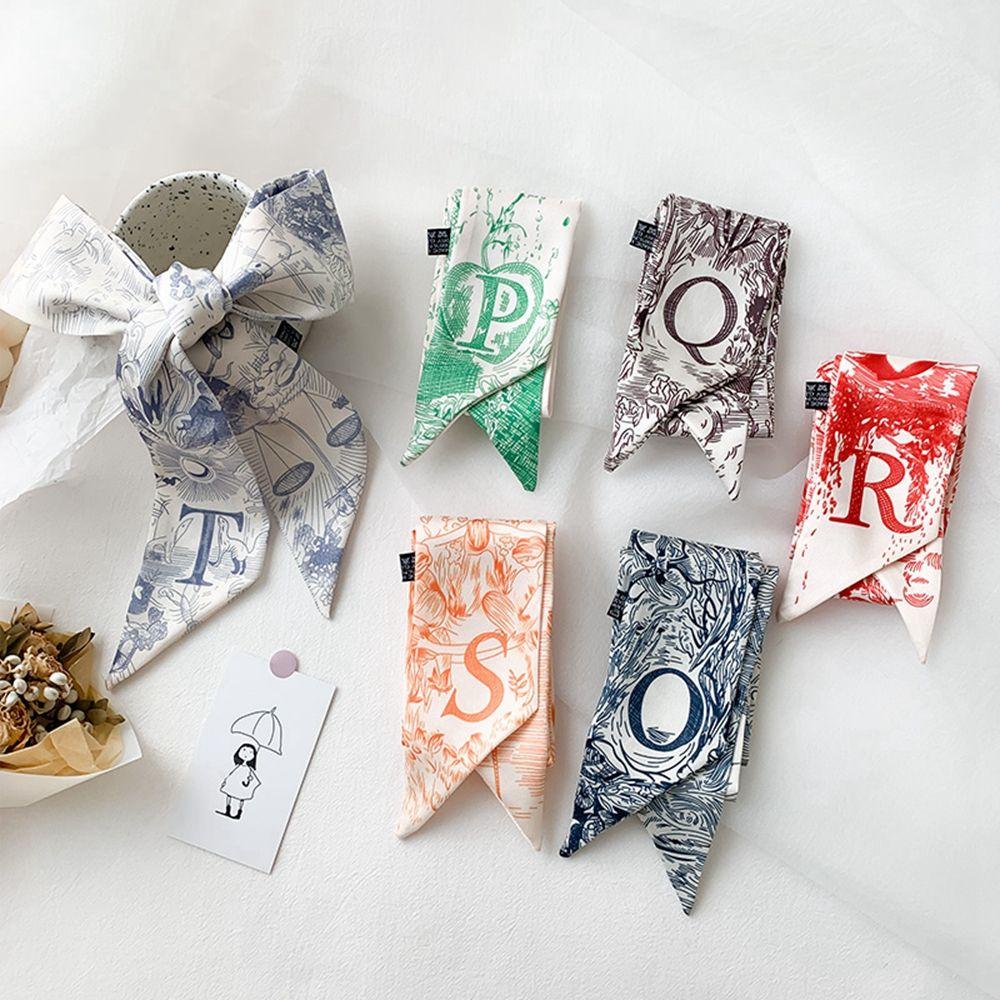 Шелковый шарф с цветочным принтом, шарф для волос, шелковый шарф, повязка на голову, женский головной убор, повязка на голову в корейском стиле