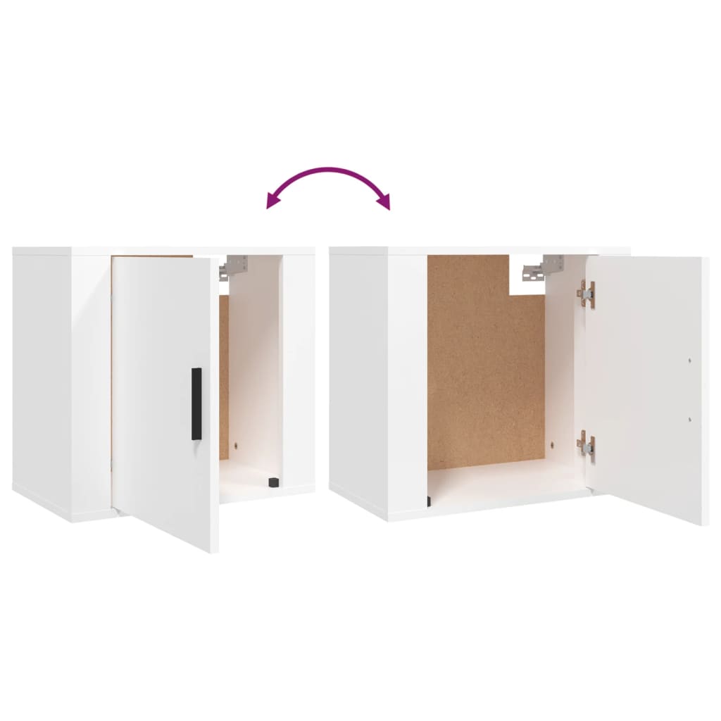 Wall Mounted Nightstands Set of 2 White 50 x 30 x 47 cm