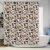 Luxury Fish Pattern Shower Curtain Set Green 3D Print Bathroom Decor Waterproof Fabric for Home Decoration (180x240cm)