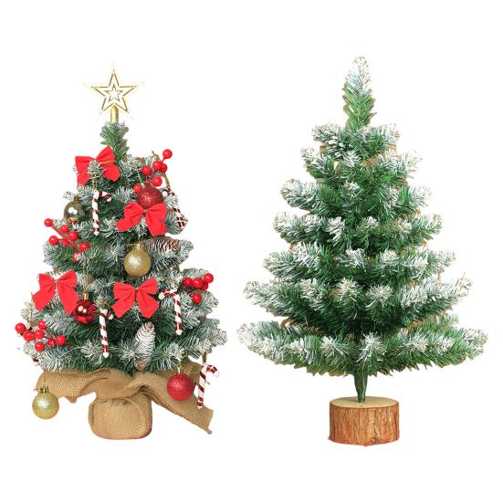 Имитация мини-рождественской елки 45 см Маленькая искусственная рождественская елка с подвесками гирляндами
