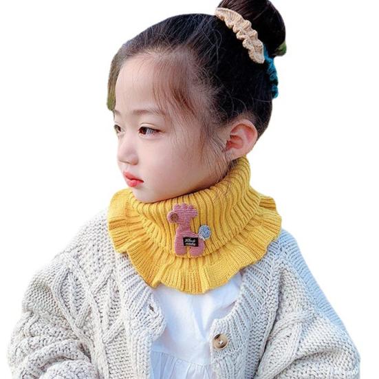 Детский теплый шарф с рисунком из мультфильмов, вязаный зимний шарф с оборками, утолщенный, для мальчиков