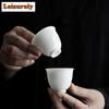 2pc/set Iced Jade Porcelain Bell Cup Chinese White Ceramic Tea Cup Small Master Cup Tasting Tea Mug Appreciate Tea Bowl Teaset