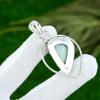 Sterling Silver Natural Amazonite Bezel Mother Art Deco Wedding Pendant Jewelry