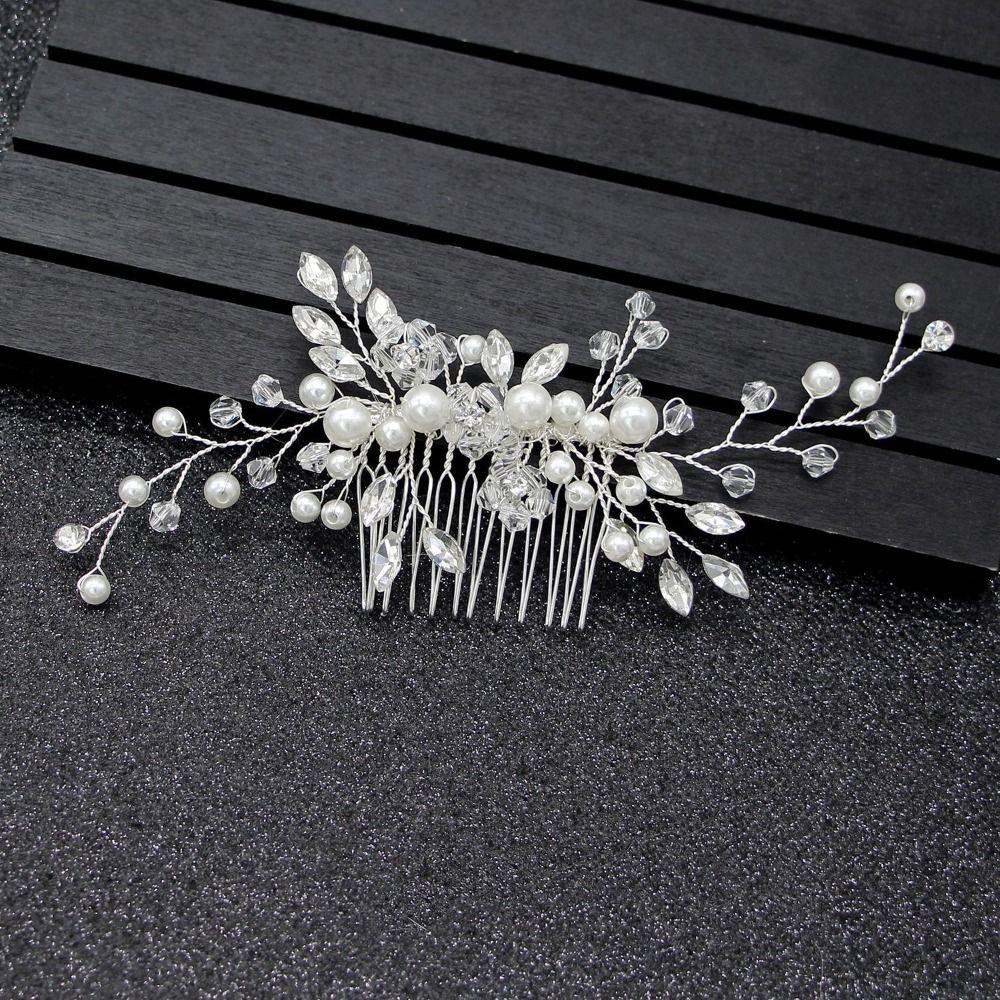 Pearls Rhinestone Leaves Wedding Hairstyles Jewelry Bridal Tiaras Hairbands Girls
