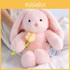 Rabbit Plush Doll Ornament With Flower Pattern For Romantic Gifts And Room Decor