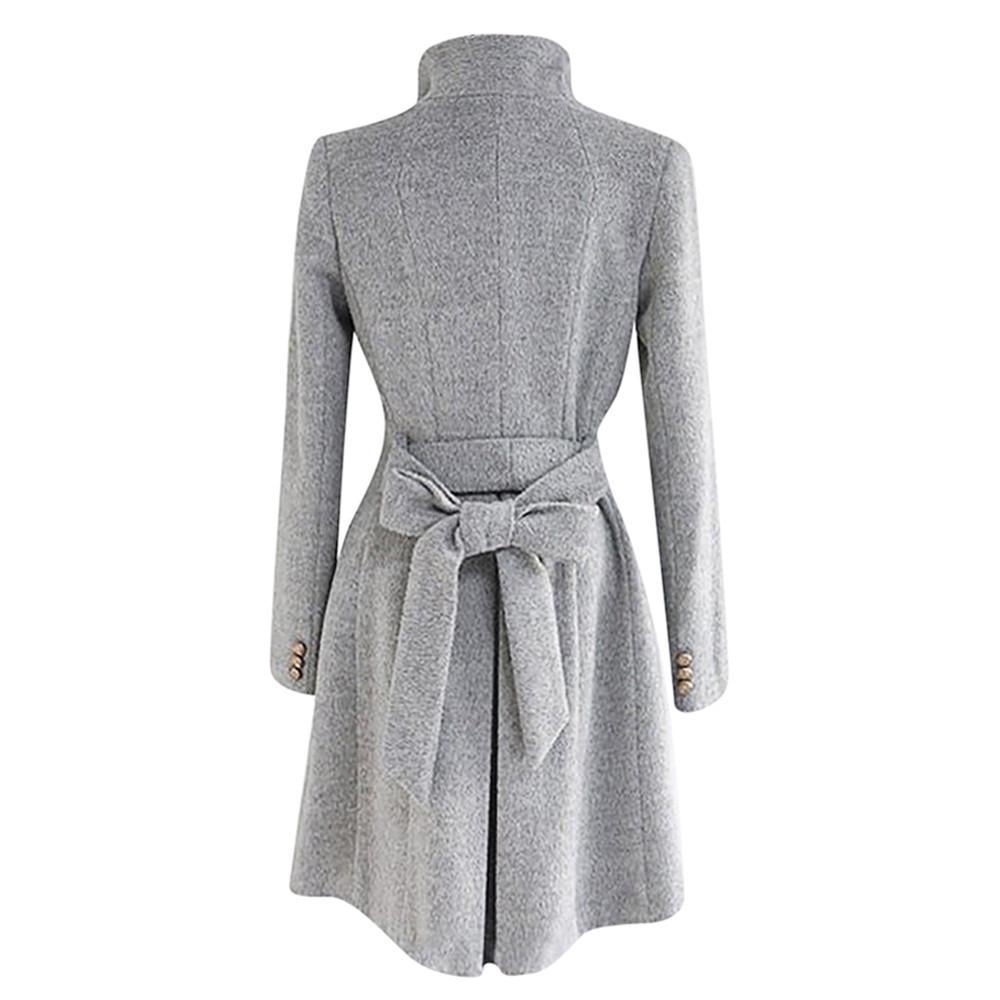 Женская зимняя шерстяная куртка с лацканами, пальто, пальто с длинным рукавом, верхняя одежда