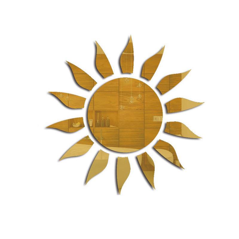 59 * 59cm Sunflower Acrylic Mirror Wall Sticker Decal DIY Home Decor