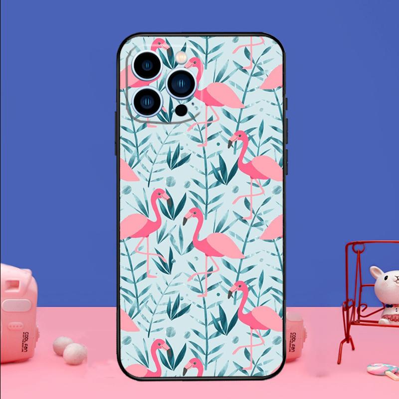 Pink Red Flamingo Phone Case For iPhone 17 16 15 14 13 11 12 Pro Max Plus 13 12 mini 16e 17 Air Bumper Cover