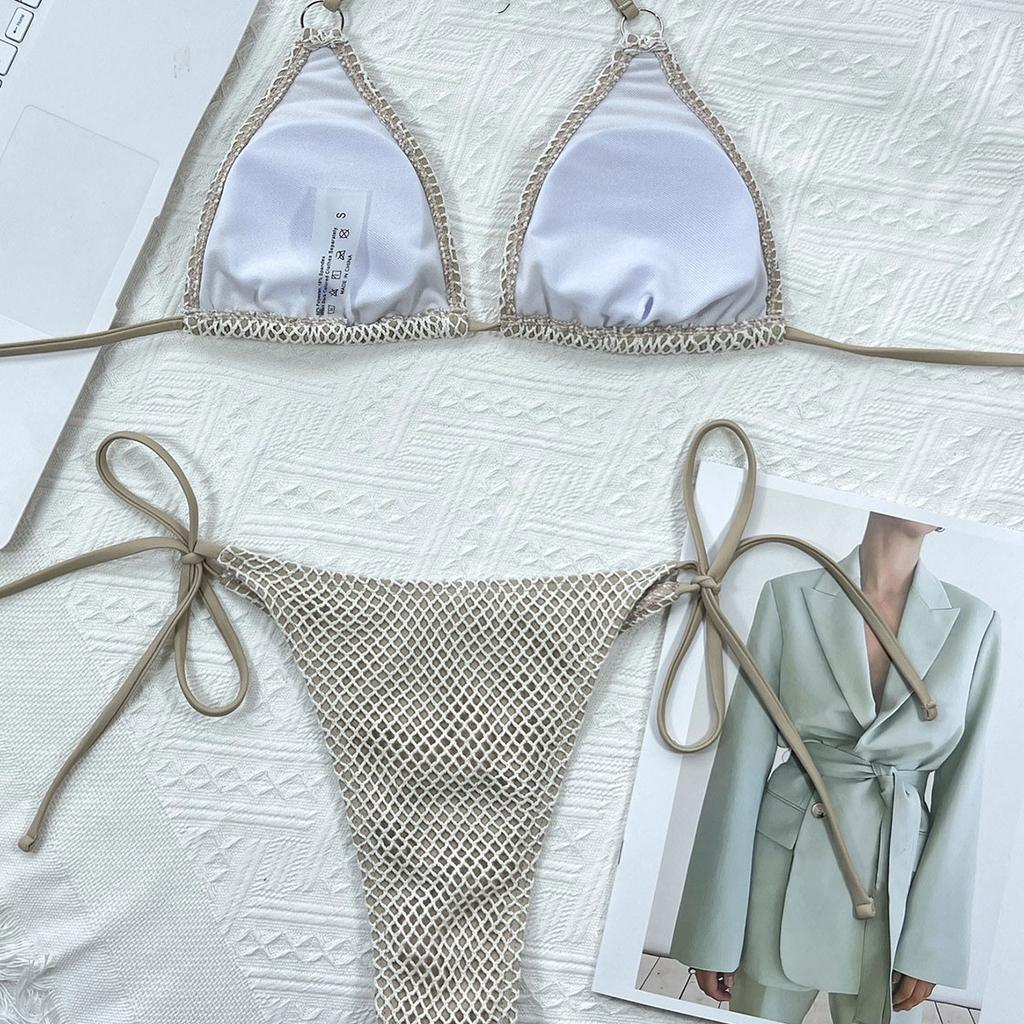 Сет микро-бикини из сетки Swimsutis Женский бразильский купальник стринг Бикини Купальные костюмы Пляжная одежда Купальник EMA