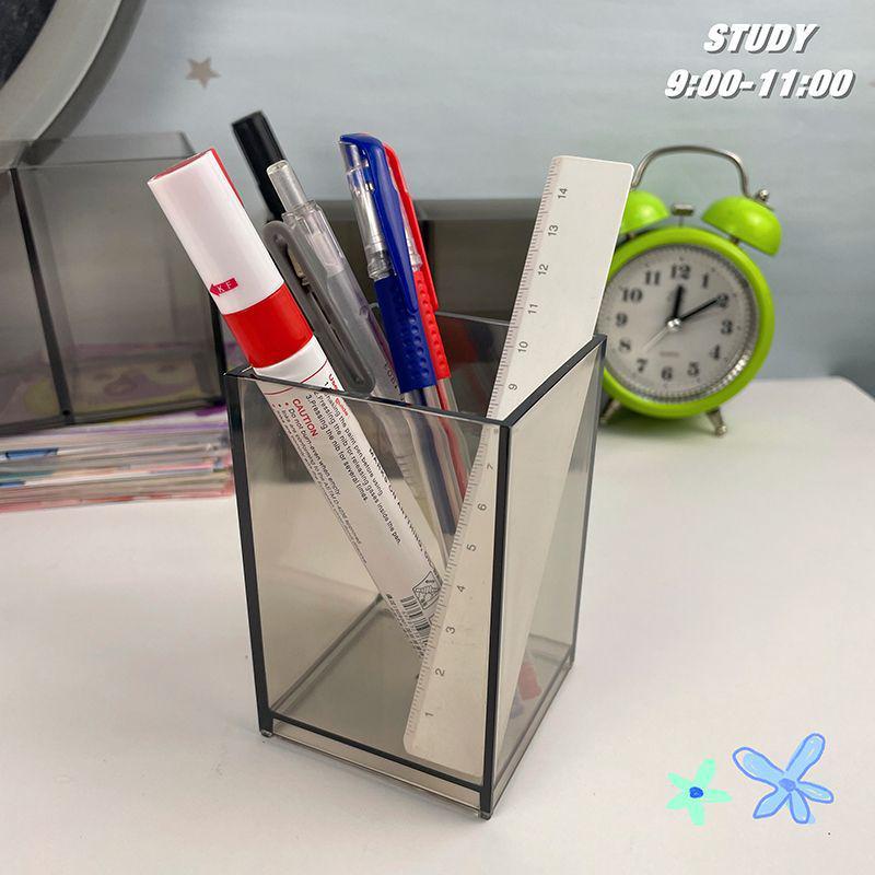 Прозрачный акриловый органайзер для ручек и заметок - большая вместительная настольная коробка для хранения