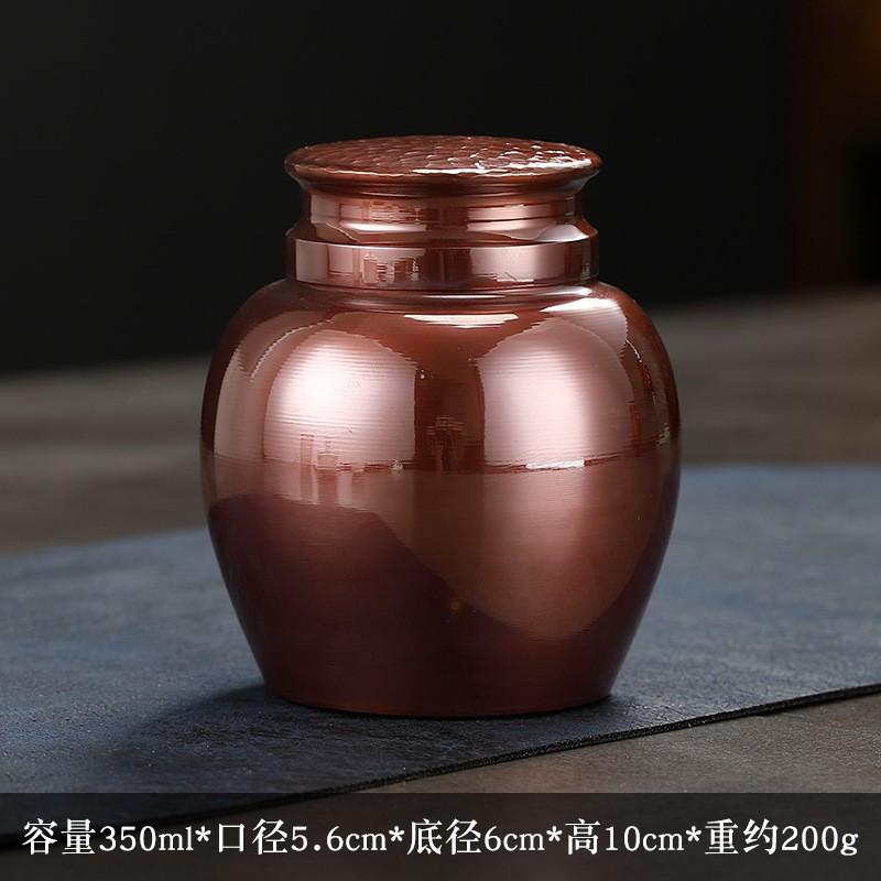 Handcrafted Copper Tea Caddy With Gilding Sealable Storage Jar Loose Leaf Travel Gift