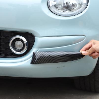 Для Fiat 500 2016-2024 ABS Углеродное волокно Автомобильная передняя противотуманная фара Боковой клык Декоративная полоса Наклейка Автомобильные внешние аксессуары