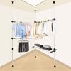 RAKU Tensioned Hanger Rack Clothes Rack Height Cm Width Cm Corner Compatible Clothes Storage Large Capacity Storage Space Saving Horizontally and