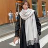 Осень и зима новый искусственный кашемировый шарф однотонный утолщенный теплый модный универсальный платок с кисточками высокого класса