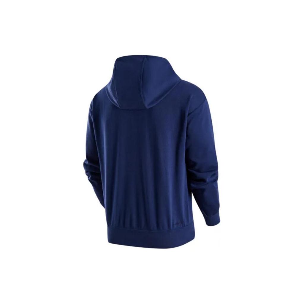 Nike Однотонная толстовка с капюшоном Dri-Fit на шнурке, быстросохнущая повседневная толстовка Мужские топы синие FN3396-410