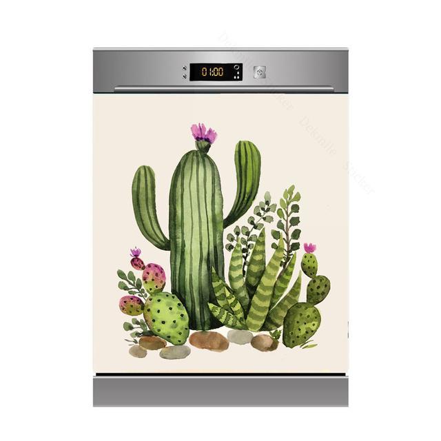 Наклейки на стену с солнечными цветами, чтобы покрыть холодильник, сельскую кухню, холодильник, пляжную ракушку, черную кошку, посудомоечную машину, виниловые 3D настенные фрески для дома