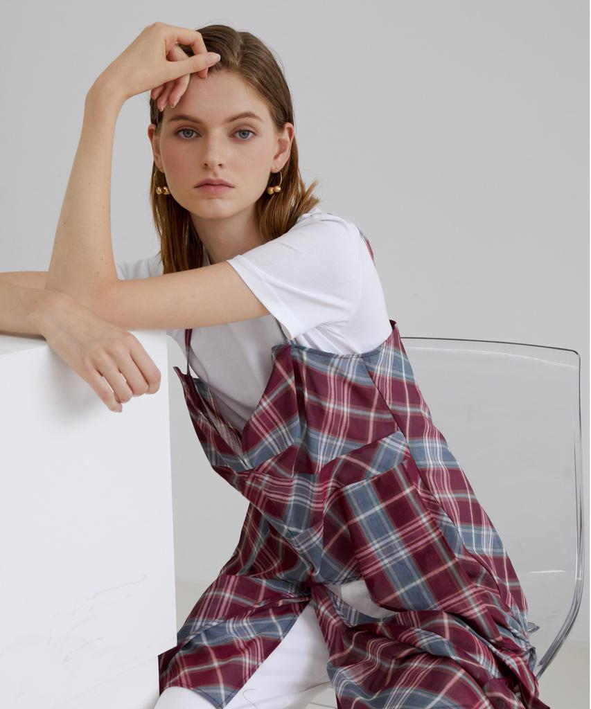 Asente Check Slip Dress
