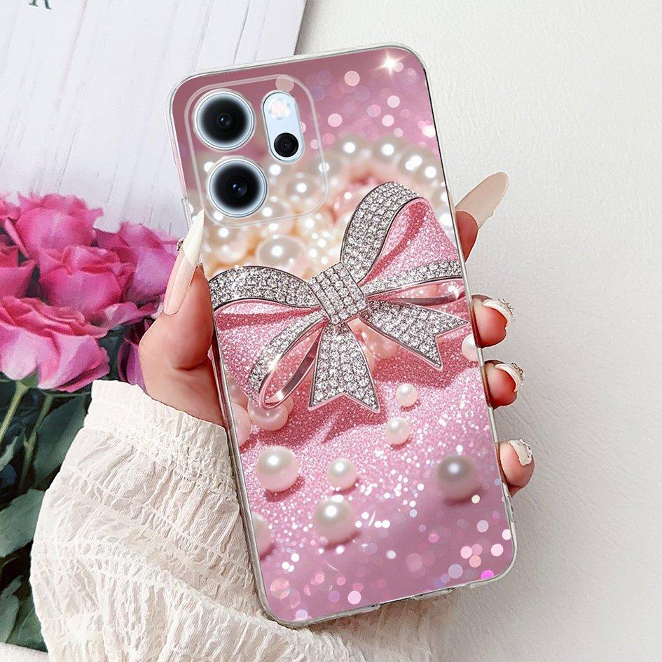 For Cover OPPO Reno 14F 2025 Case Reno14F Popular Bamboo Bowknot Soft Silicone Clear TPU Bumper For OPPO Reno14 F CPH2743 Shells
