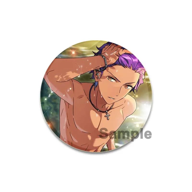 32/44/58mm Ensemble Stars Idol Brooch Round Cartoon Cosplay Badge Adonis Otogari Icons Lapel Pins for Backpack Gift Accessory