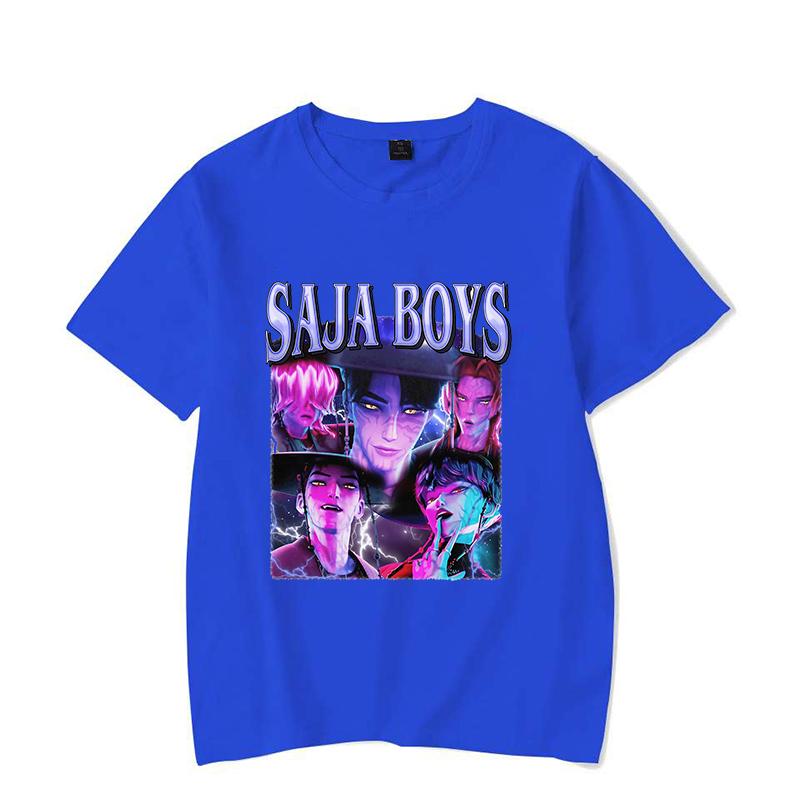 Горячая K-pop футболка с принтом Demon Hunters Saja Boys Летняя повседневная свободная футболка Женская Мужская Футболки Харадзюку