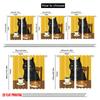 2pcs 2D Flat Printing Party Curtains Black Cat Coffee Croissant Polyester Without Electricity Festive Wall Decor Use for Holiday