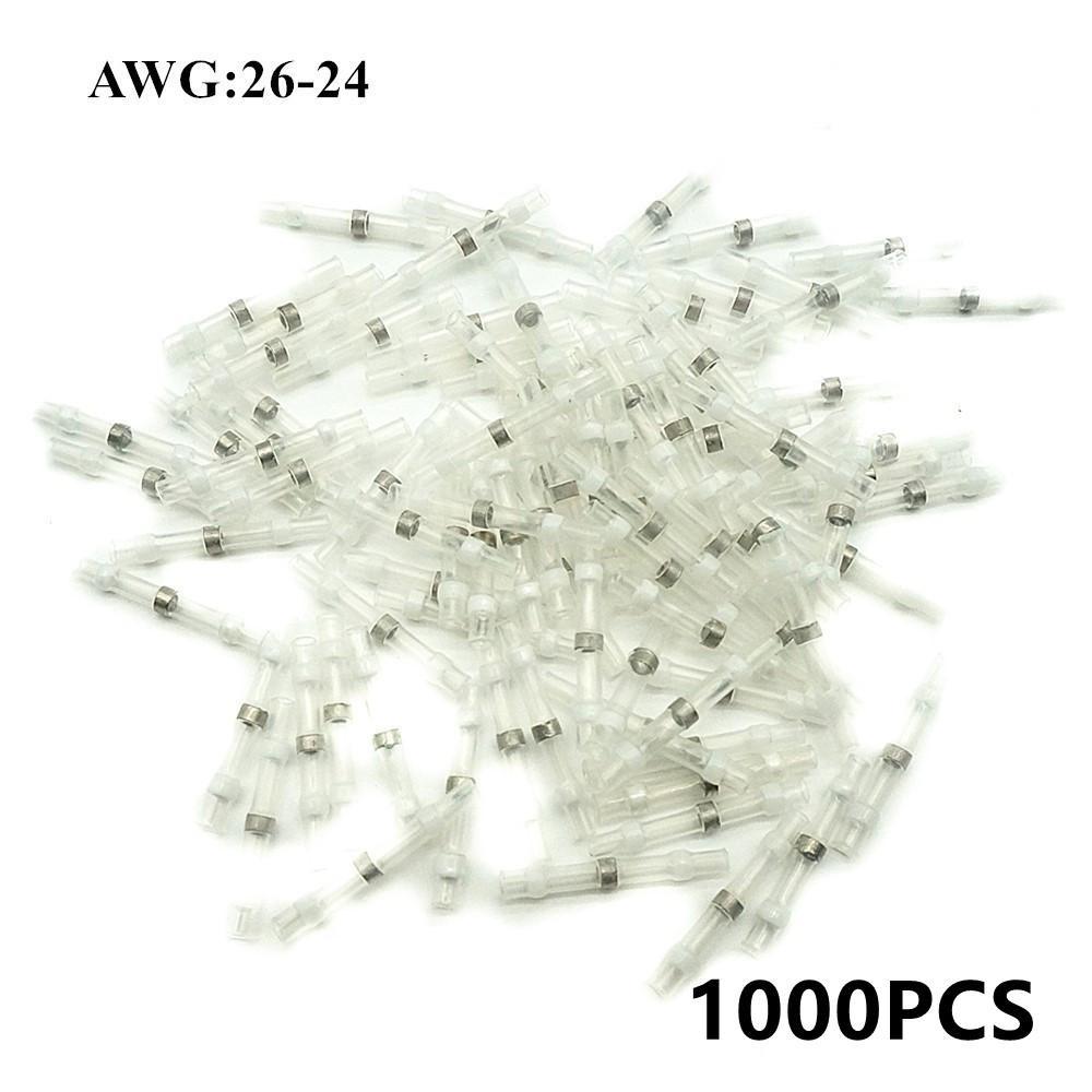 AWG26-24 100/300/500 шт., термоусадочная муфта для пайки, изолированная, водонепроницаемая, электрические разъемы для стыкового провода, комплект клемм