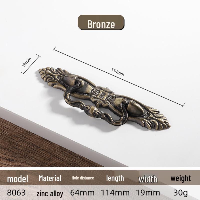 Античная сине-красная бронзовая европейская классическая кухонная мебельная ручка-кольцо