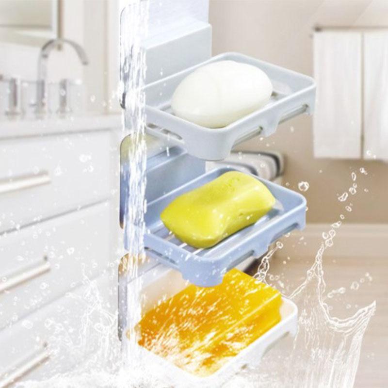 Туалетная сливная мыльница настенная мыльница для ванной комнаты настенная без перфорации для хранения мыльница бытовая бесследная однослойная