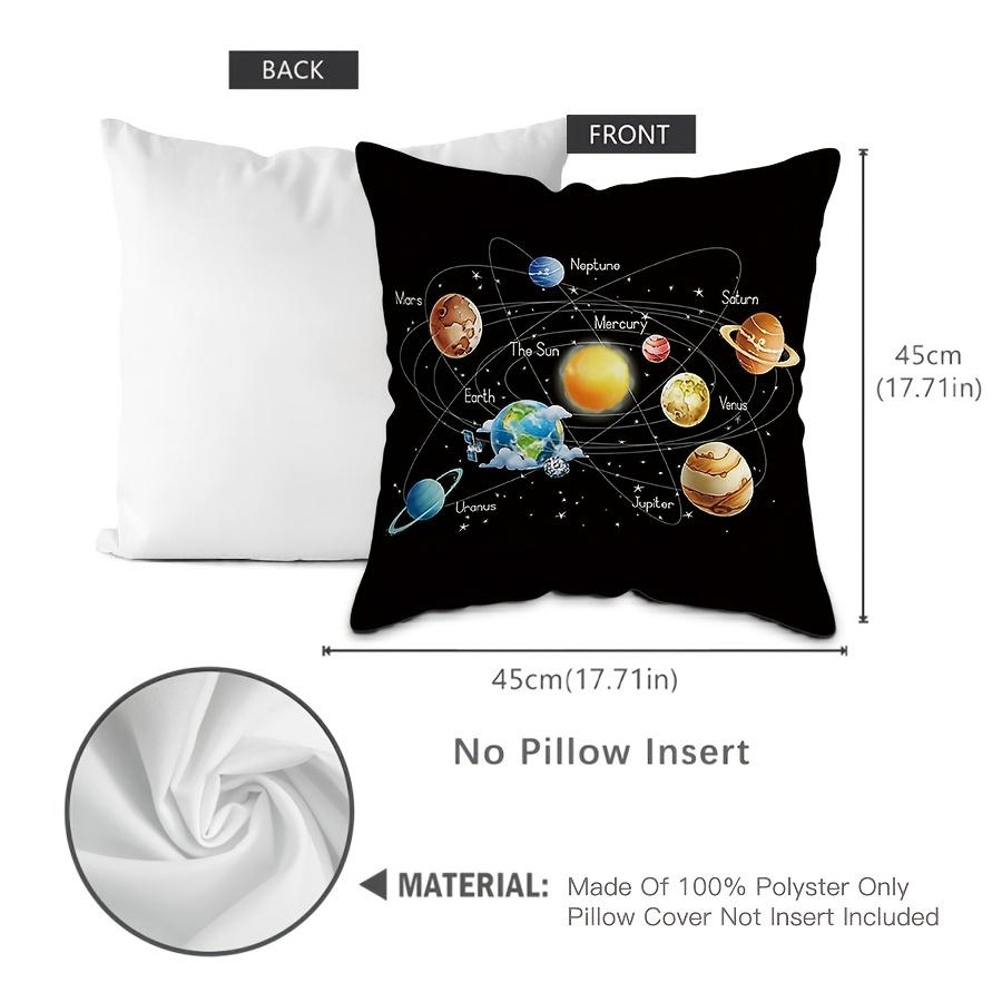 Galaxy-Inspired Throw Pillow Cover - 17.7x17.7 Inch, Polyester, Machine Washable, Zip Closure, Contemporary Style, 1pc