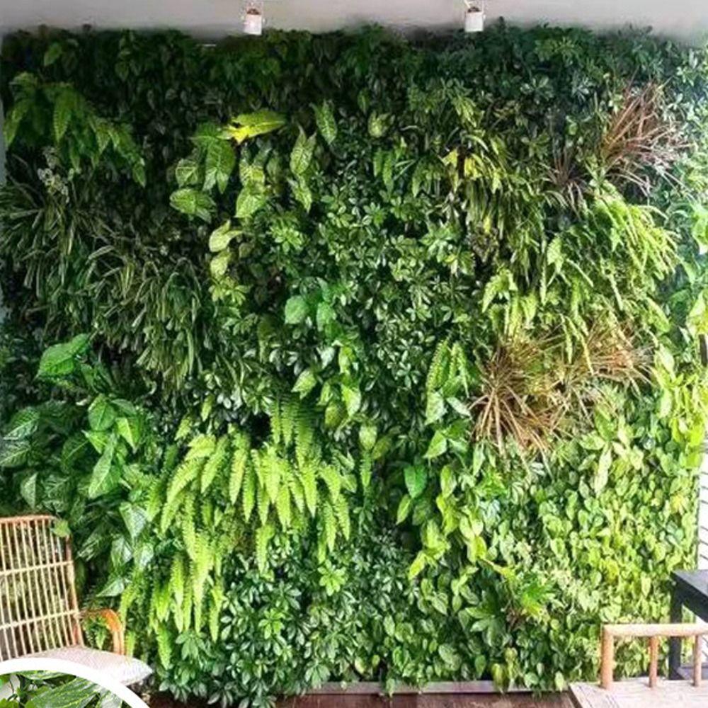 Пластиковая панель для стены из растений квадратной формы, устойчивая к УФ-излучению, панель для забора для конфиденциальности, декор для помещений