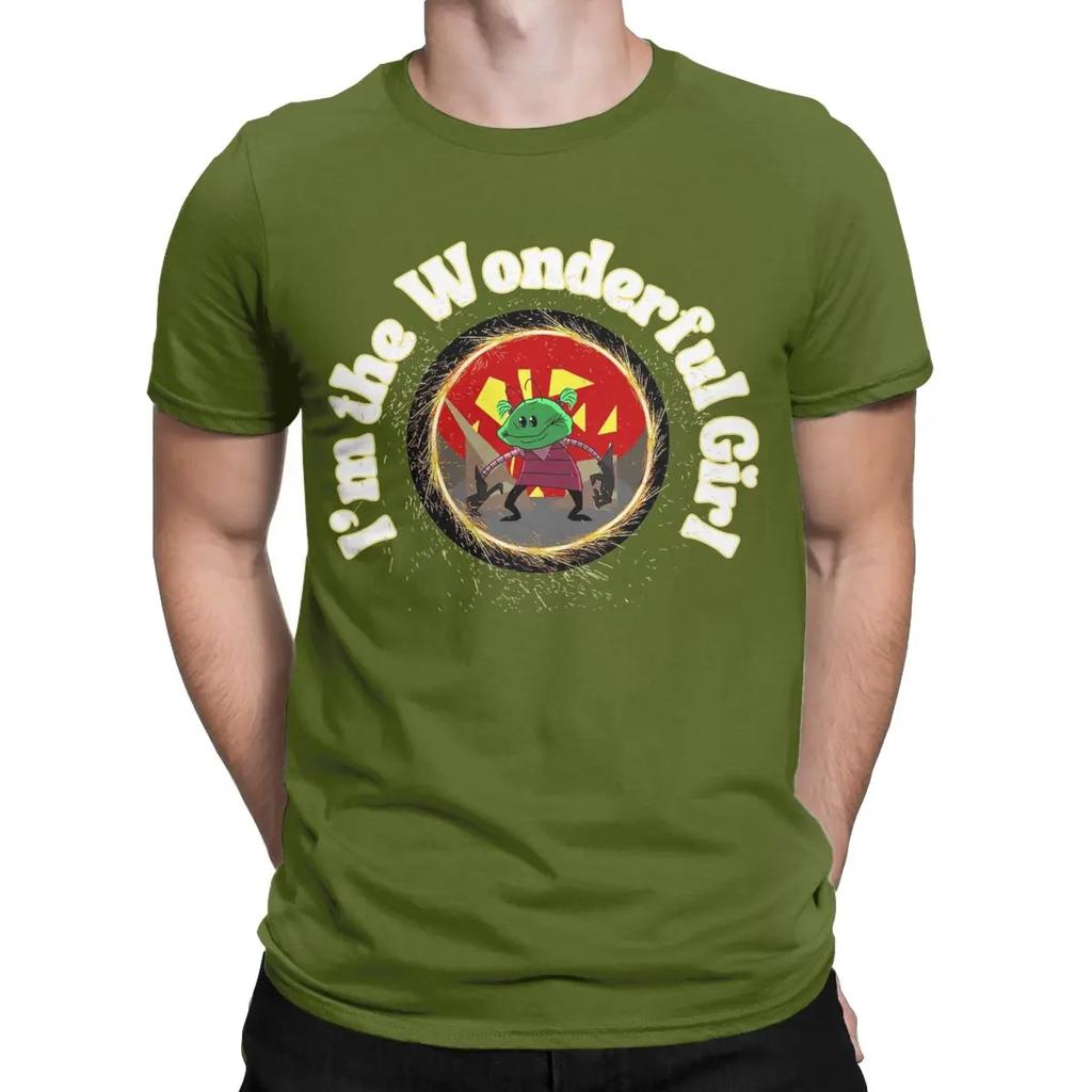 Novelty Nanalan I'm The Wonderful Girl T-Shirt Men Round Collar Pure Cotton T Shirt Short Sleeve Tee Shirt Printed Tops