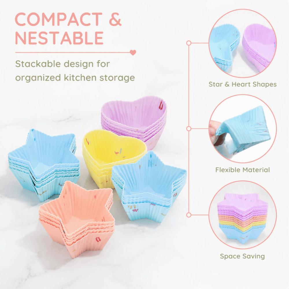 20PCS High Low Temperature Resistant Silicone Baking Cups Cupcake Liner Muffin Cupcake Tart
