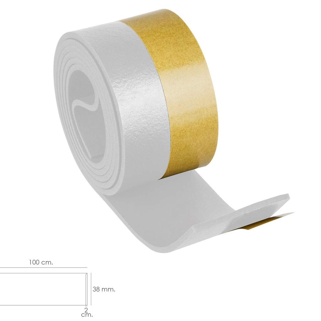 bajo puerta adhesivo en pvc expandido 38mm x 100cm blanco