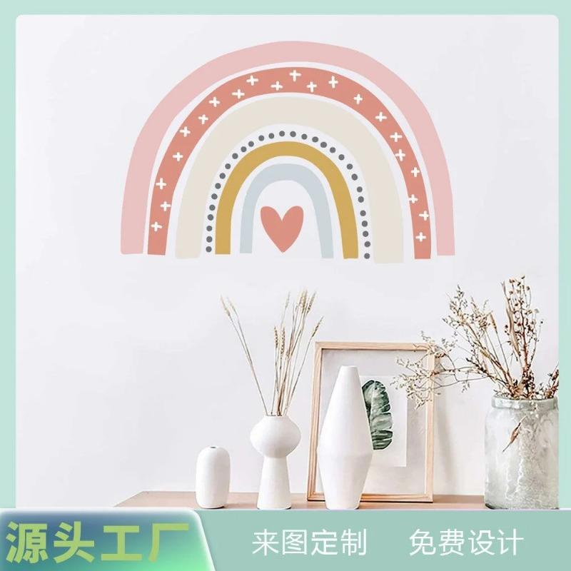Радужная наклейка на стену в скандинавском стиле для детской комнаты, самоклеящаяся наклейка для украшения стены, украшение для дома