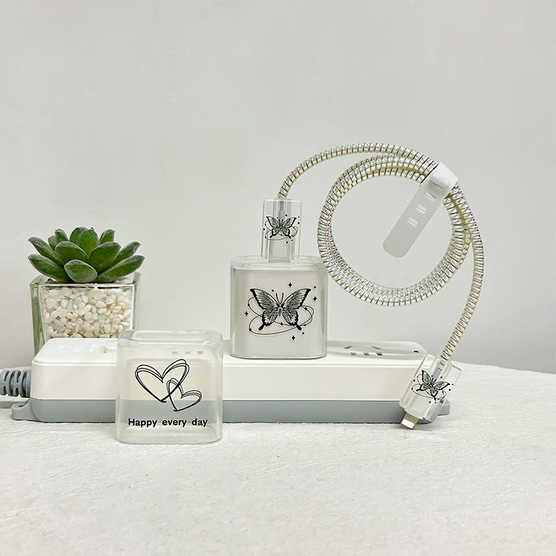 Прозрачный защитный чехол для зарядных устройств Apple 20 Вт/18 Вт и 15-дюймового кабеля передачи данных