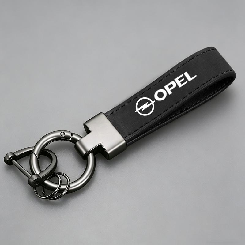 Logo Alloy Luxury Suede Leather Keychain Car Key Chain For Opel Astra Grandland Corsa Mokka Frontera Insignia Zafira Vivaro Karl