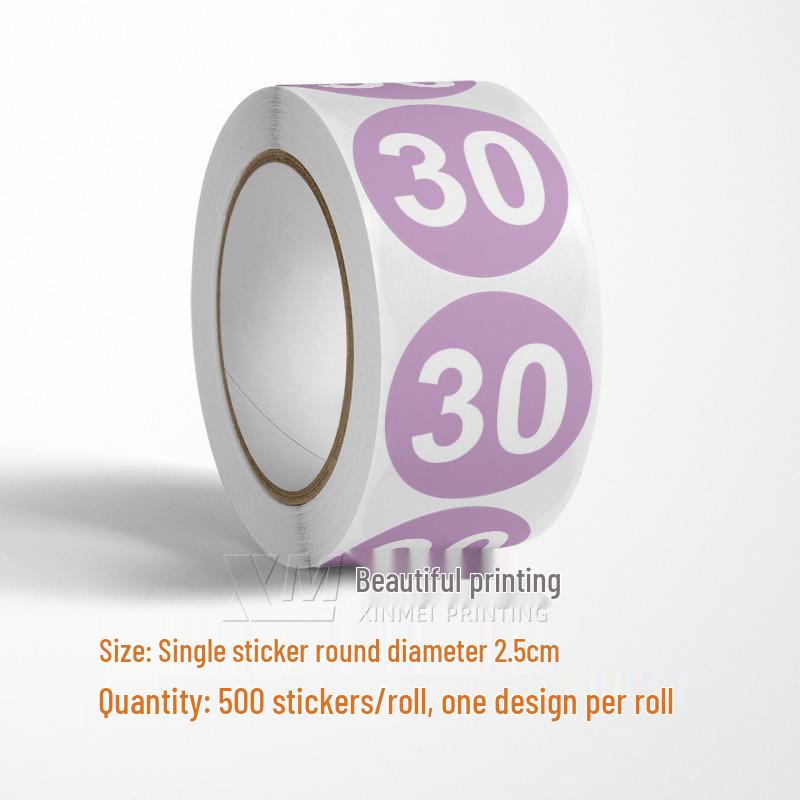 Самоклеящиеся круглые наклейки с номерами 1-33 – Цветные этикетки-идентификаторы в рулоне