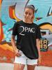 Women's Oversize 2pac Hip Hop Comic Tupac Shakur Shirt RIP Music Two Pac T-Shirt