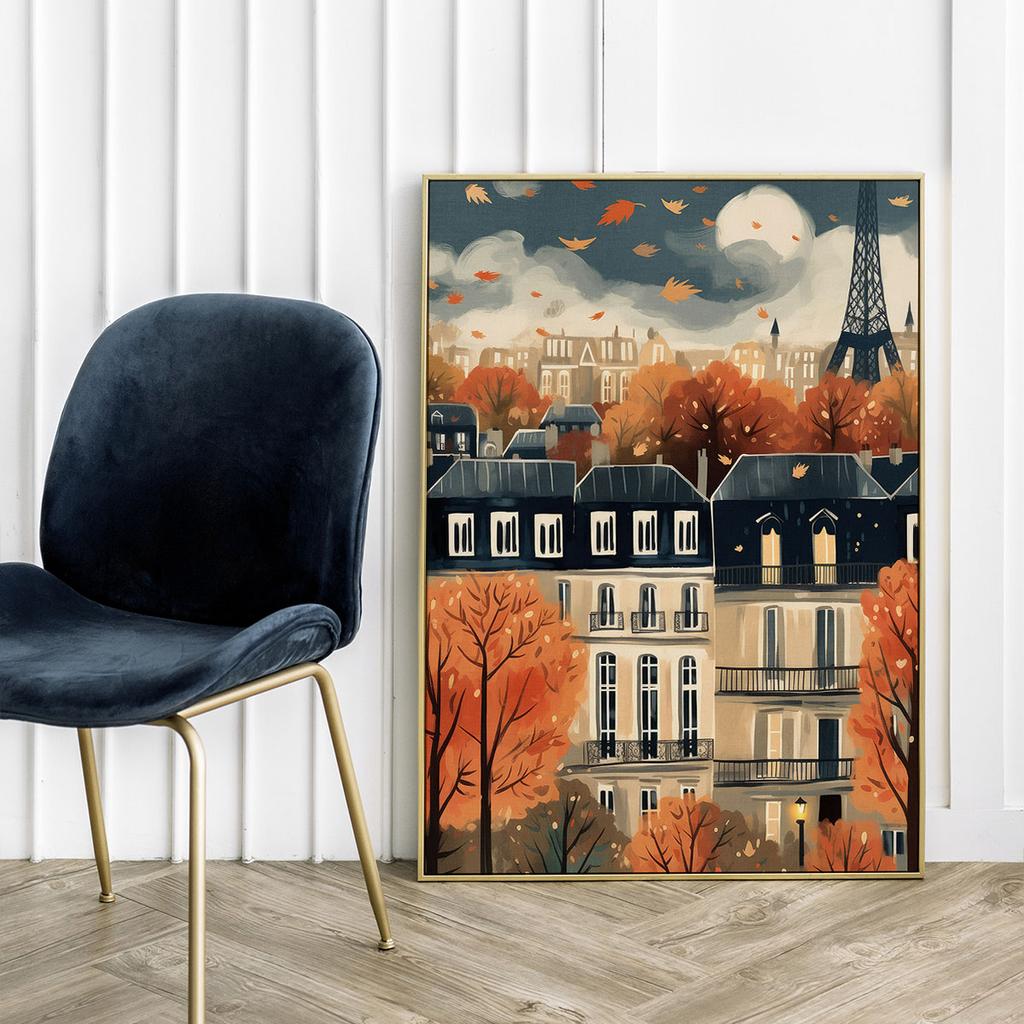 Plakat ilustracja Paryż jesień