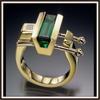 18K Gold-Plated Jade Women's Ring - European and American Inspired Creative Design